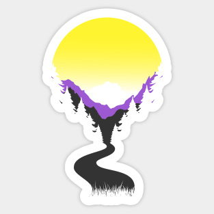 Nonbinary Enby Pride Art Sunset Sticker